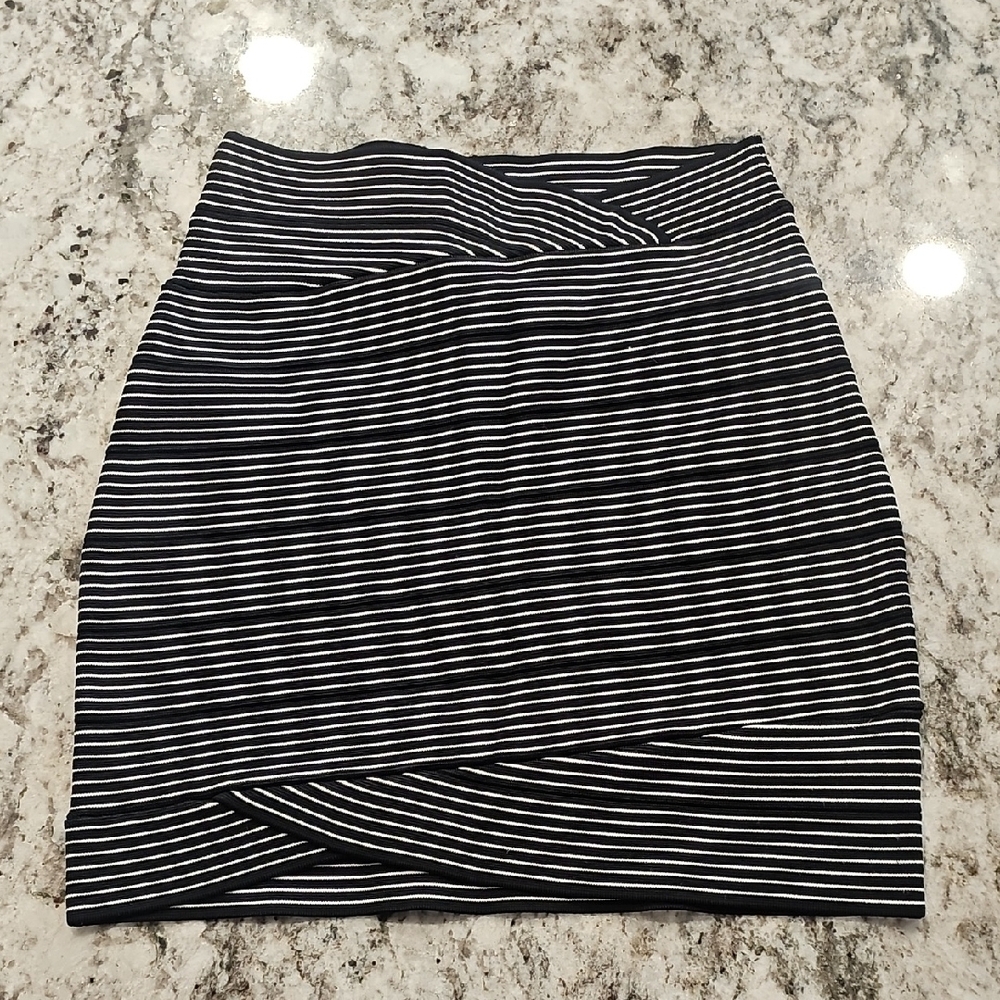 Black and White Striped Skirt